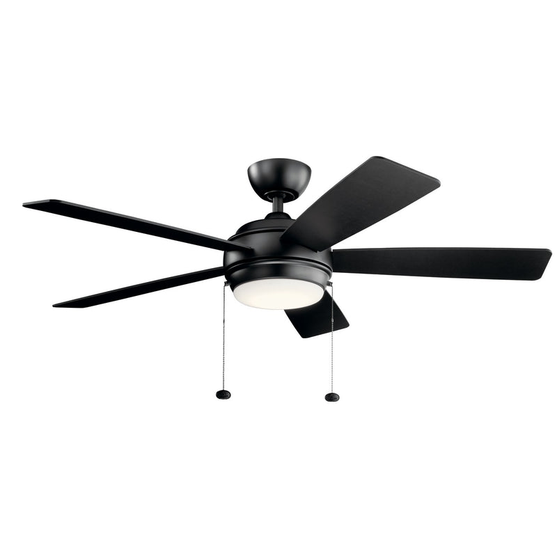 Starkk 52" Ceiling Fan with Light in Satin Black