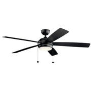 Starkk 60" Ceiling Fan with Light in Satin Black