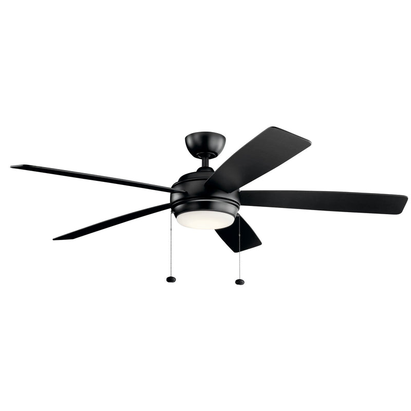 Starkk 60" Ceiling Fan with Light in Satin Black