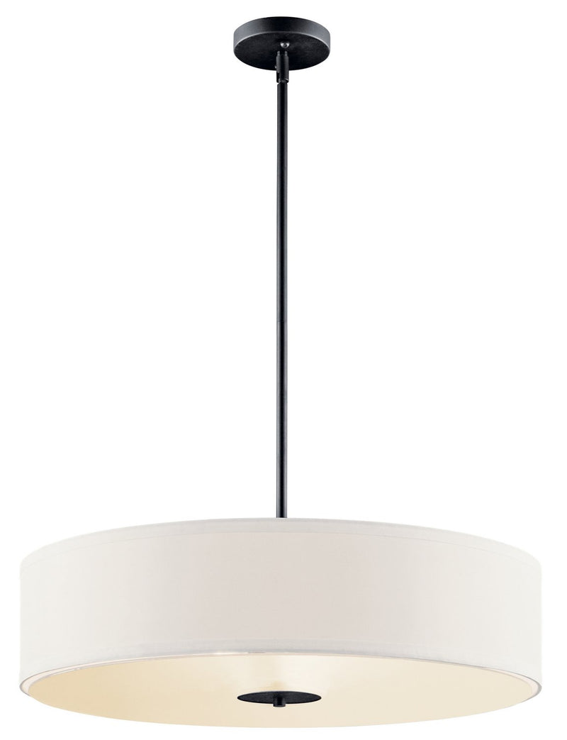 3-Light 24" Convertible Drum Pendant in Black