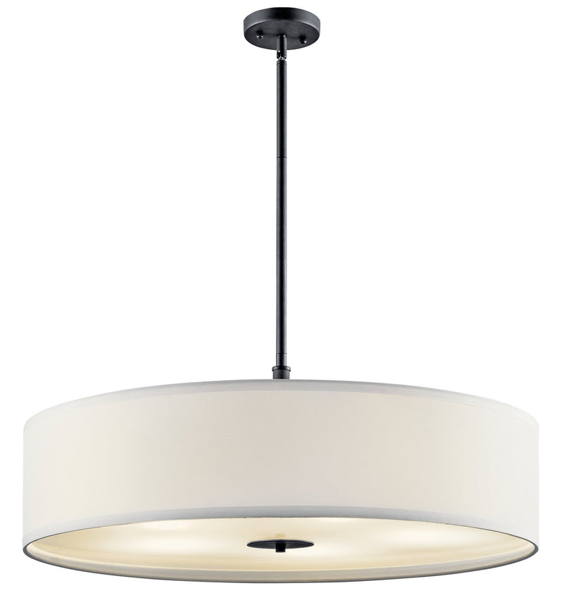5-Light 30" Convertible Drum Pendant in Black