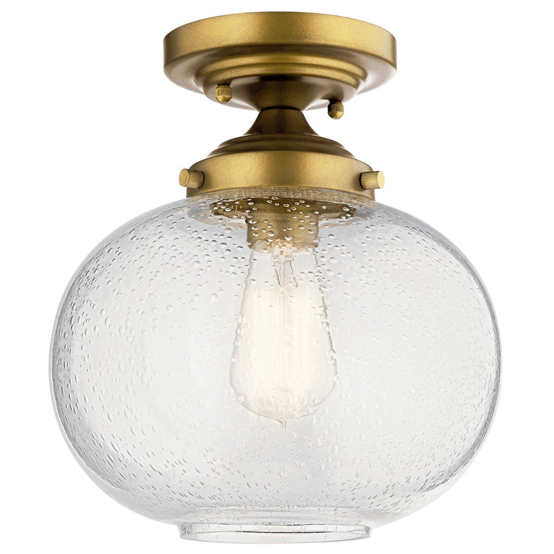 Avery 9.75" Semi-Flush Mount in Natural Brass