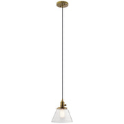 Avery 8" Cone Mini Pendant in Natural Brass