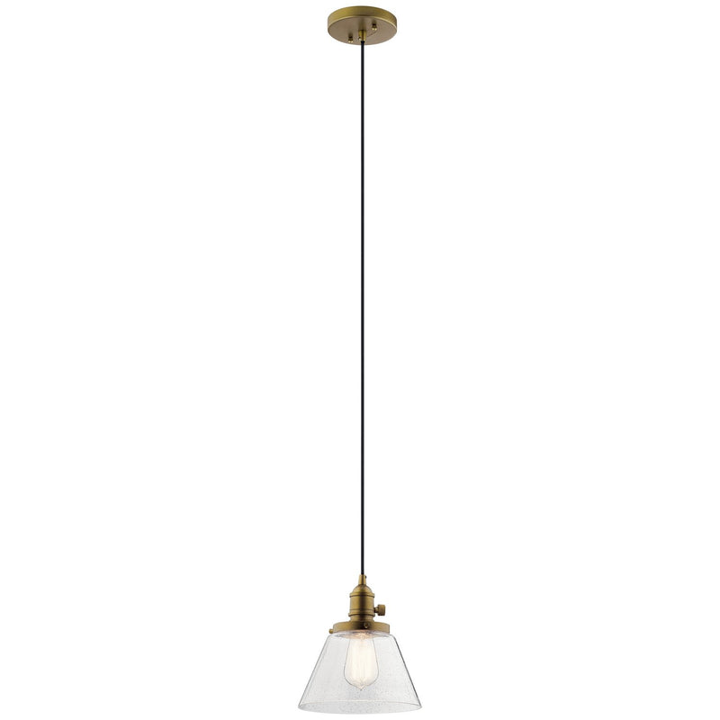 Avery 8" Cone Mini Pendant in Natural Brass
