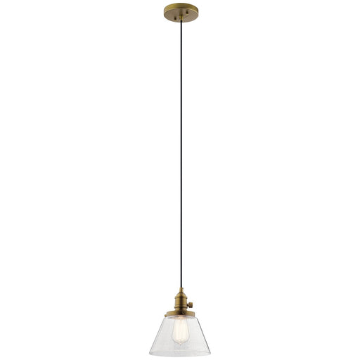 Avery 8" Cone Mini Pendant in Natural Brass