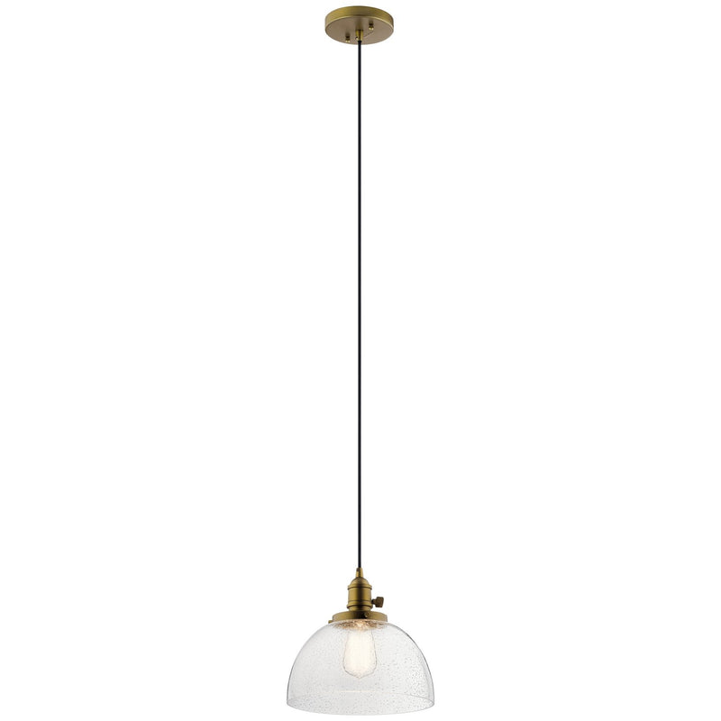 Avery 10.25" Bell Mini Pendant in Natural Brass