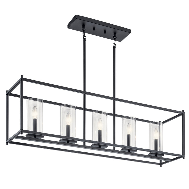 Crosby 5-Light Linear Chandelier in Black