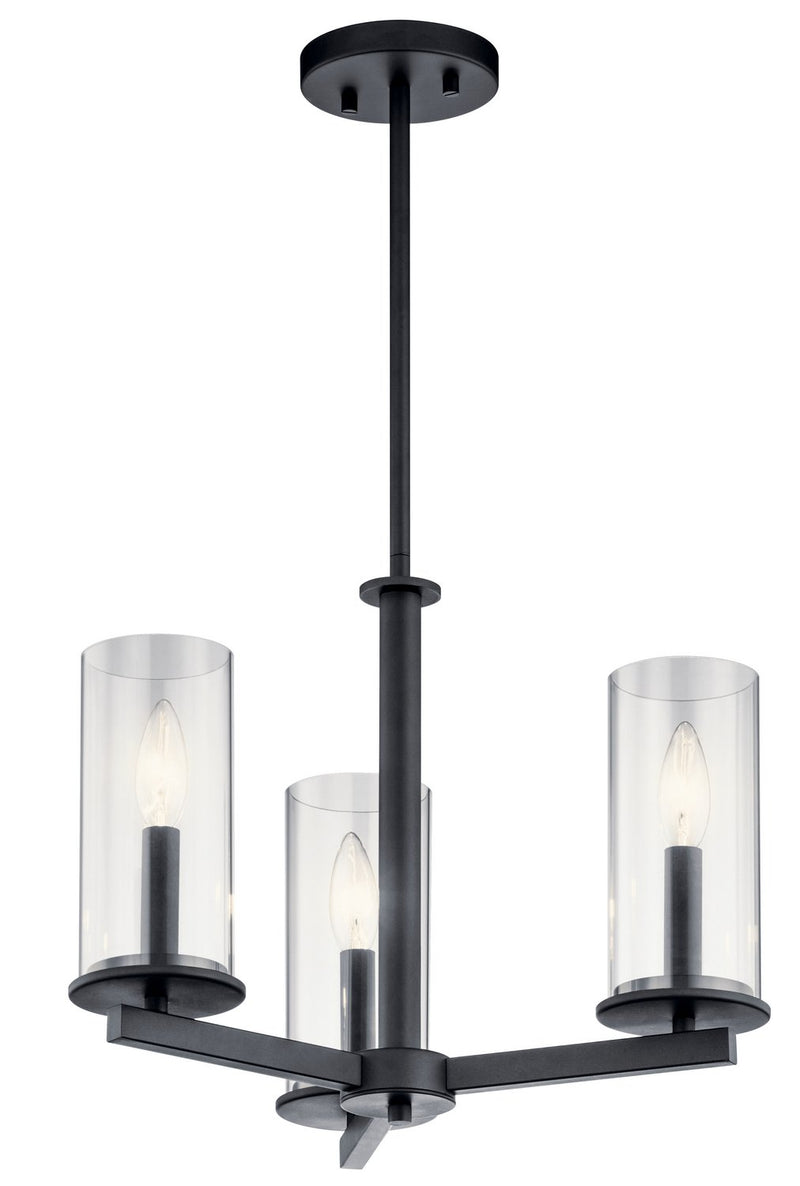Crosby 3-Light Convertible Chandelier in Black