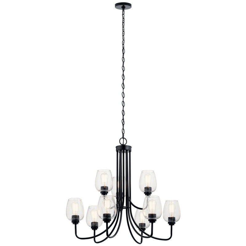 Valserrano 9-Light Two-Tier Chandelier in Black