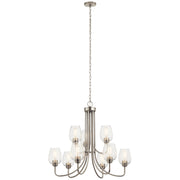 Valserrano 9-Light Two-Tier Chandelier in Brushed Nickel