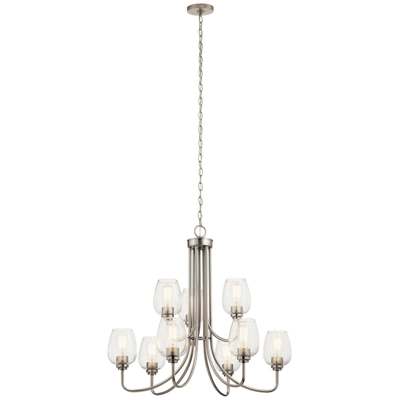 Valserrano 9-Light Two-Tier Chandelier in Brushed Nickel