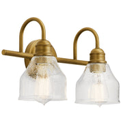 Avery 2-Light Bath Vanity Light in Natural Brass