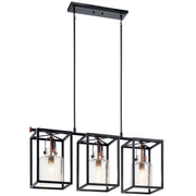 Kitner 3-Light Linear Chandelier in Black