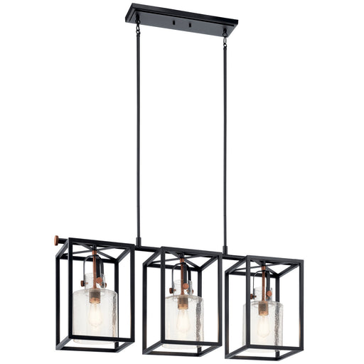 Kitner 3-Light Linear Chandelier in Black