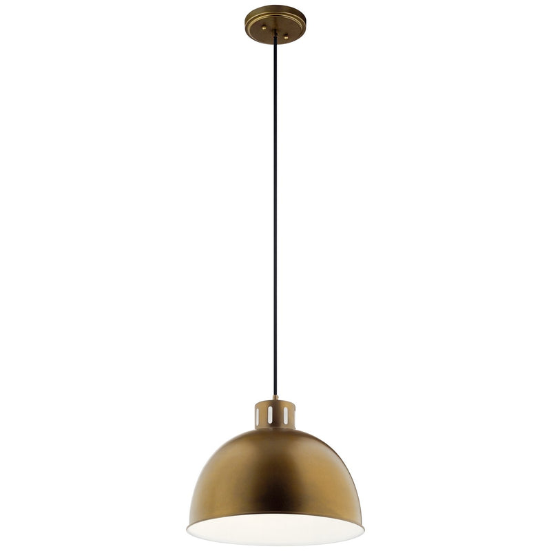 Zailey Dome Pendant in Natural Brass