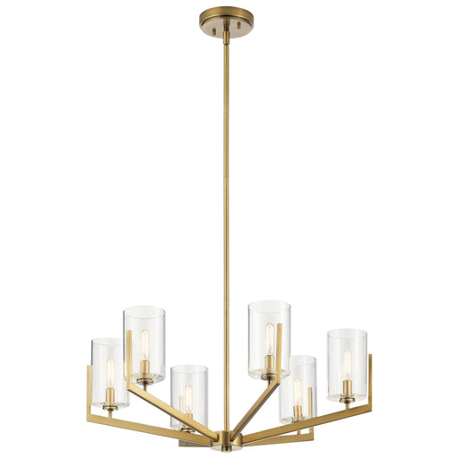 Nye 6-Light Chandelier in Brushed Natural Brass