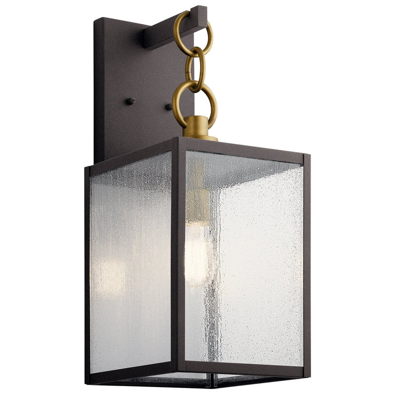 Lahden Large Outdoor Wall Lantern in Weathered Zinc