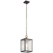 Lahden Convertible Outdoor Lantern Pendant in Weathered Zinc