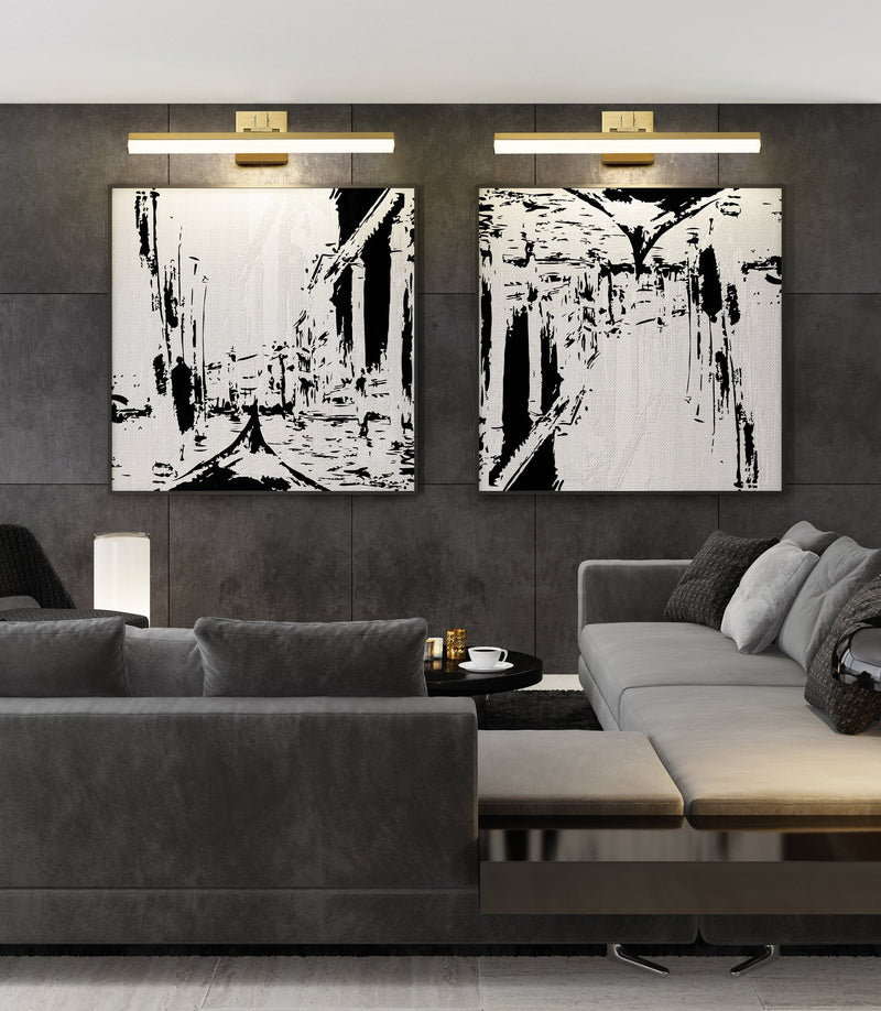 Liam 1 Light 25" Vanity in Modern Gold in a room setting