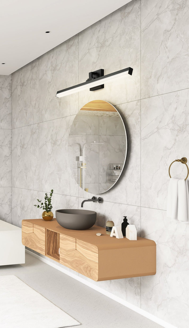 Liam 1 Light 32" Vanity in Matte Black in a room setting
