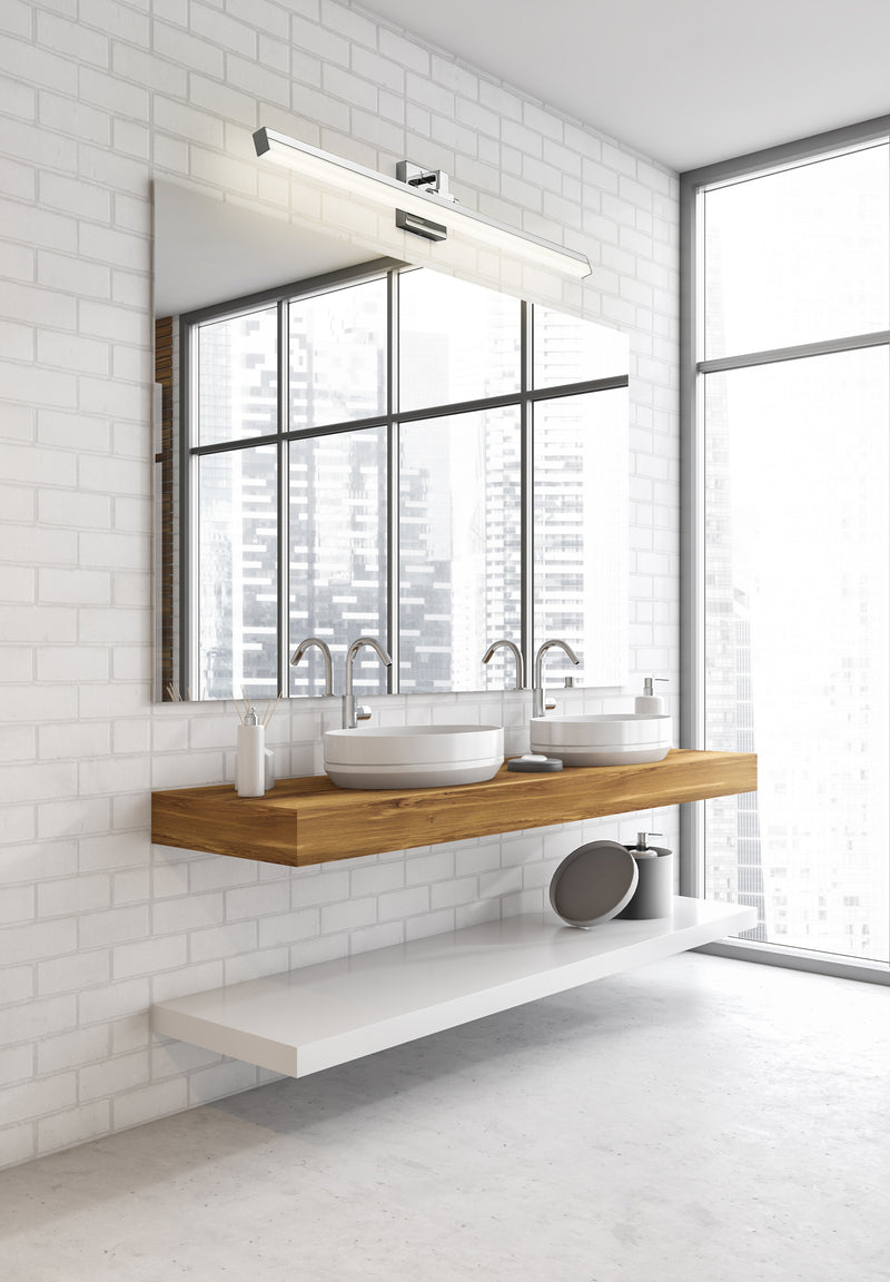 Liam 1 Light 40" Vanity in Chrome in a room setting