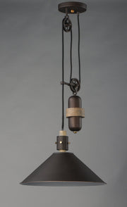 Tucson 1 Light 16" Pendant in Oil Rubbed Bronze / Weathered Wood