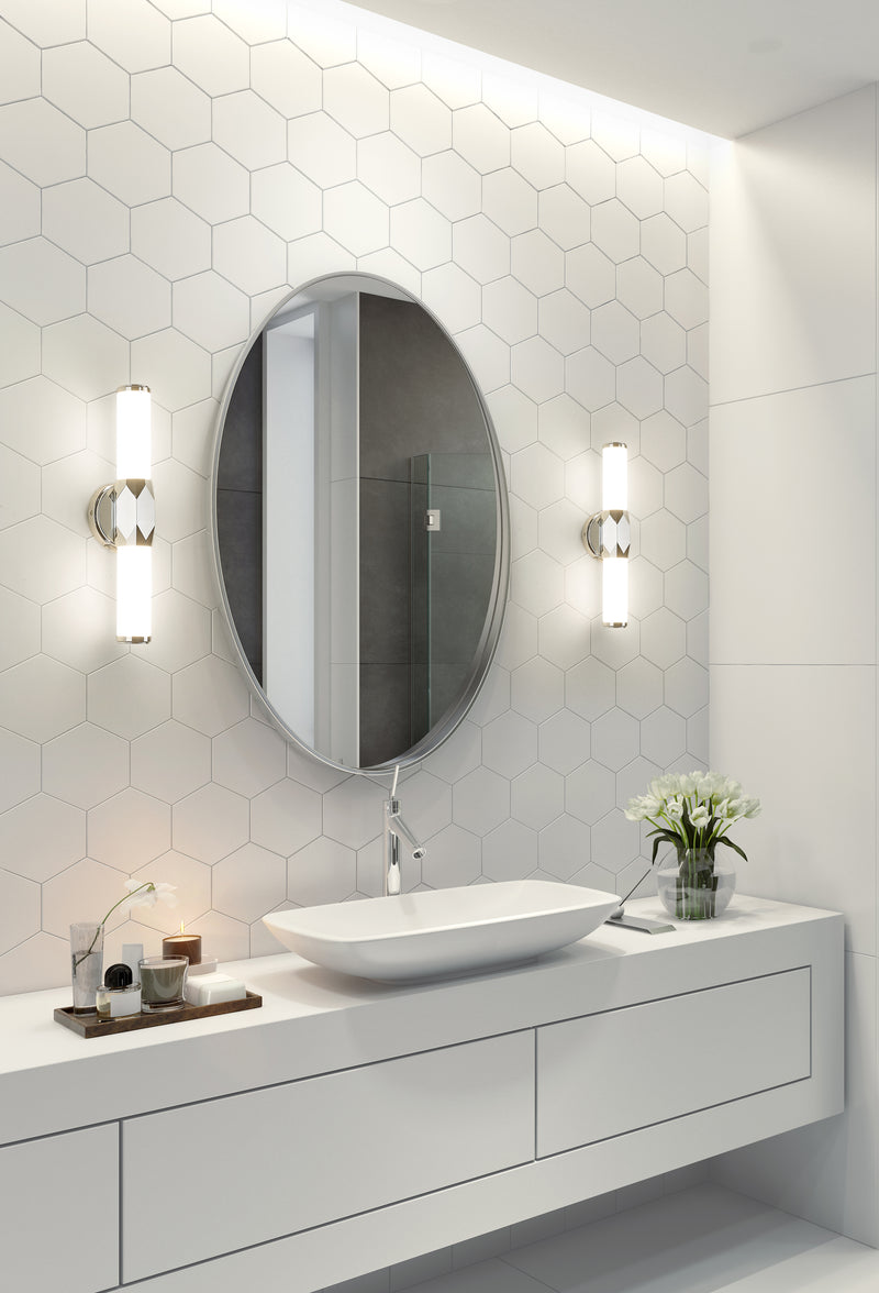 Cooper 1 Light 18" Vanity in Chrome in a room setting