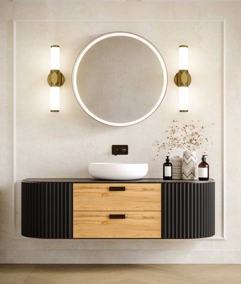 Cooper 1 Light 18" Vanity in Modern Gold in a room setting
