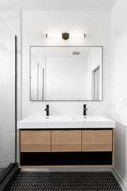 Cooper 1 Light 25" Vanity in Matte Black in a room setting
