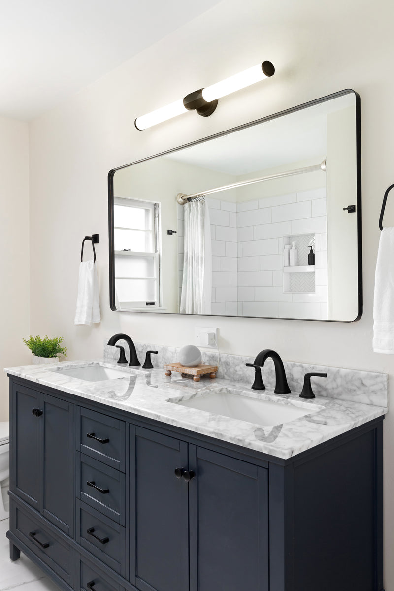 Cooper 1 Light 32" Vanity in Matte Black in a room setting