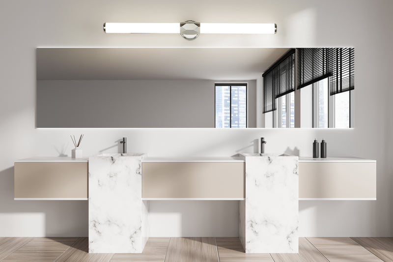 Cooper 1 Light 40" Vanity in Chrome in a room setting