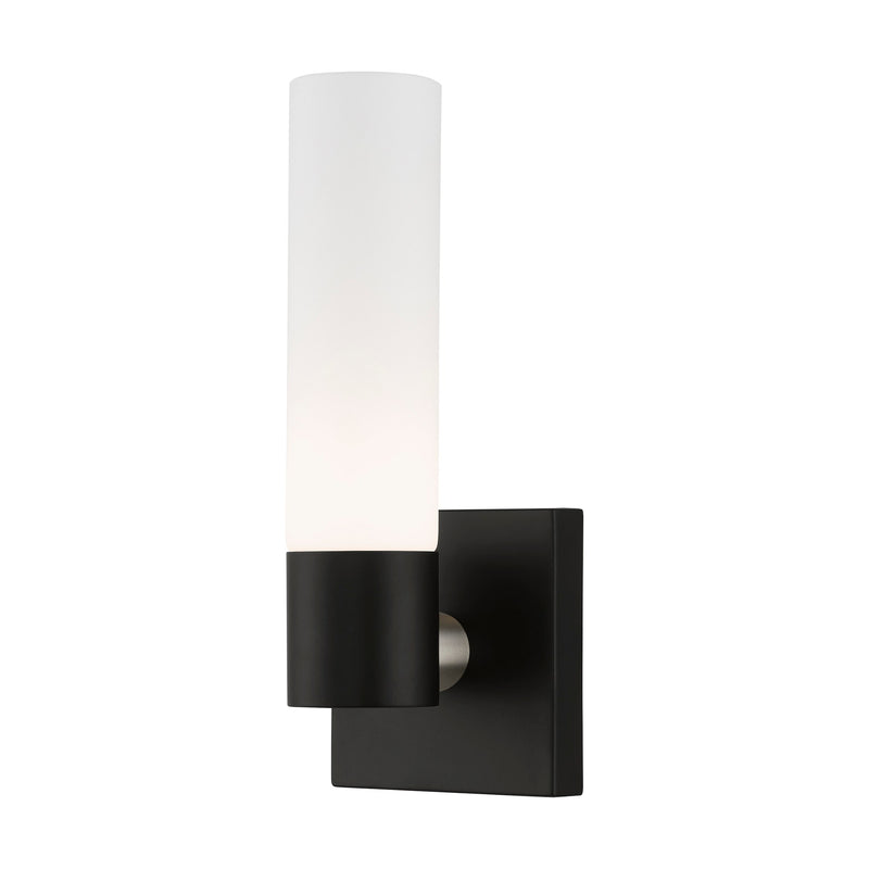 Aero 11.25" ADA Wall Sconce in Black with Brushed Nickel Accents