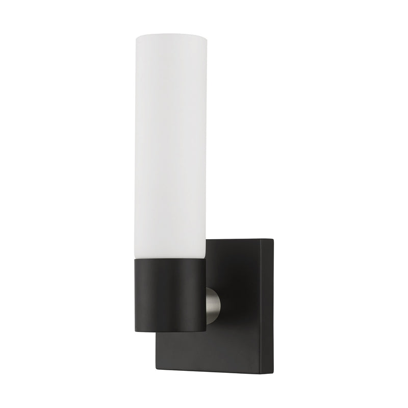 Aero 11.25" ADA Wall Sconce in Black with Brushed Nickel Accents