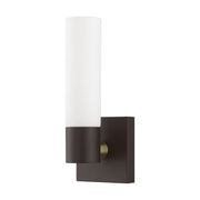 Aero 11.25" ADA Wall Sconce in Bronze with Antique Brass Accents
