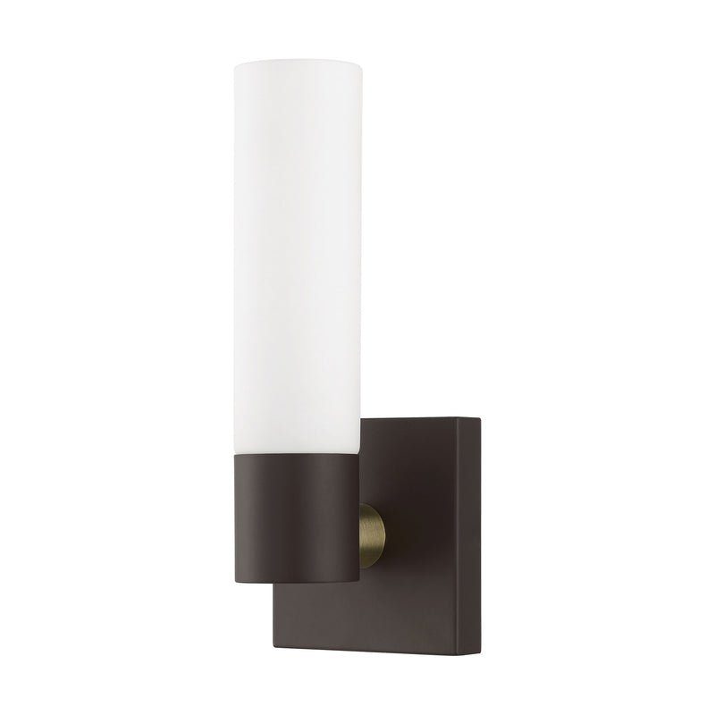 Aero 11.25" ADA Wall Sconce in Bronze with Antique Brass Accents