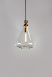 Abbott 1 Light Pendant in Weathered Oak / Antique Brass