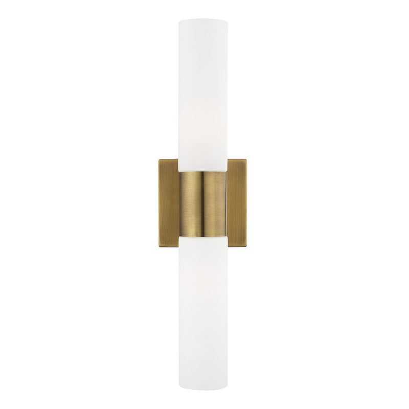 Aero 2-Light 17.75" ADA Bath Vanity Light in Antique Brass