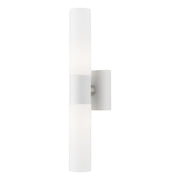 Aero 2-Light 17.75" ADA Bath Vanity Light in White with Brushed Nickel Accents