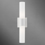 Aero 2-Light 17.75" ADA Bath Vanity Light in White with Brushed Nickel Accents