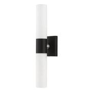 Aero 2-Light 17.75" ADA Bath Vanity Light in Black with Brushed Nickel Accents