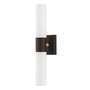 Aero 2-Light 17.75" ADA Bath Vanity Light in Bronze with Antique Brass Accents