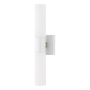 Aero 2-Light 17.75" ADA Bath Vanity Light in Textured White with Antique Brass Accents