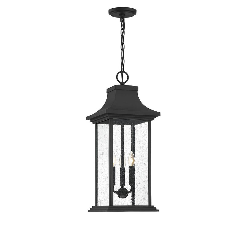 Hancock 3-Light Outdoor Lantern Pendant in Matte Black
