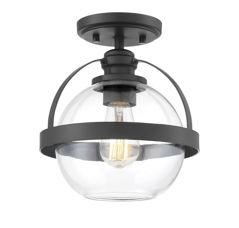 Pendleton Semi-Flush Mount in Matte Black