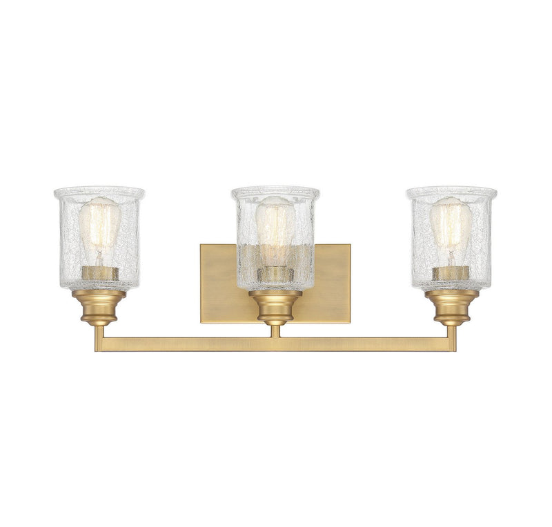 Hampton 3-Light Bath Vanity Light in Warm Brass