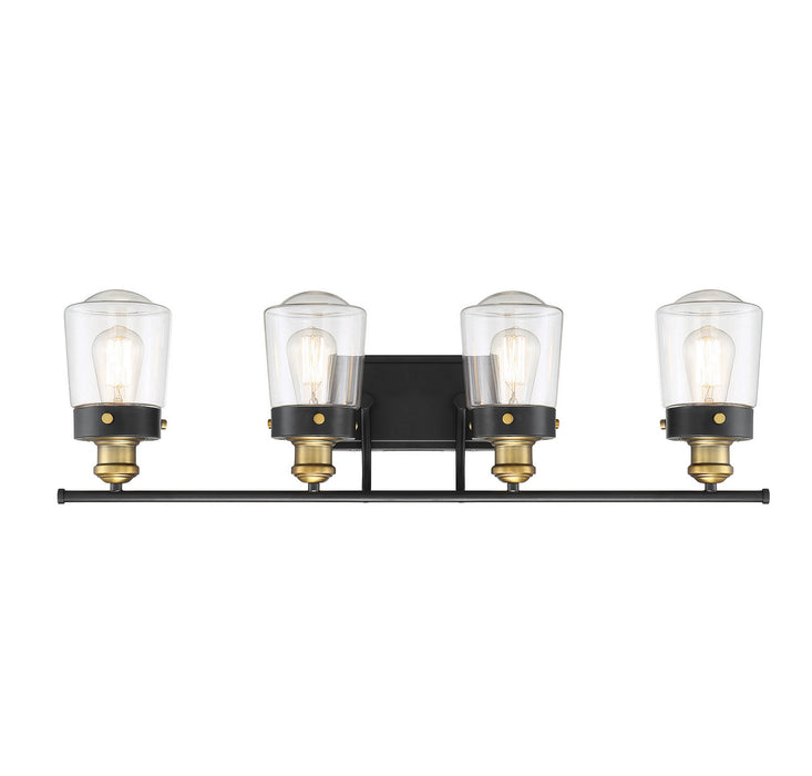 Macauley 4-Light Bath in Vintage Black with Warm Brass - Lamps Expo