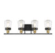 Macauley 4-Light Bath in Vintage Black with Warm Brass - Lamps Expo