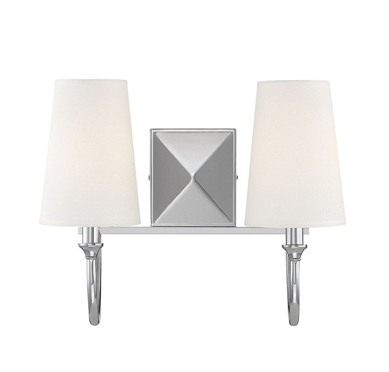 Cameron 2-Light Bath Vanity Light in Polished Nickel