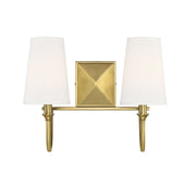 Cameron 2-Light Bath Vanity Light in Warm Brass