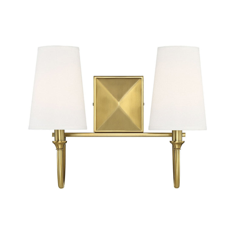 Cameron 2-Light Bath Vanity Light in Warm Brass
